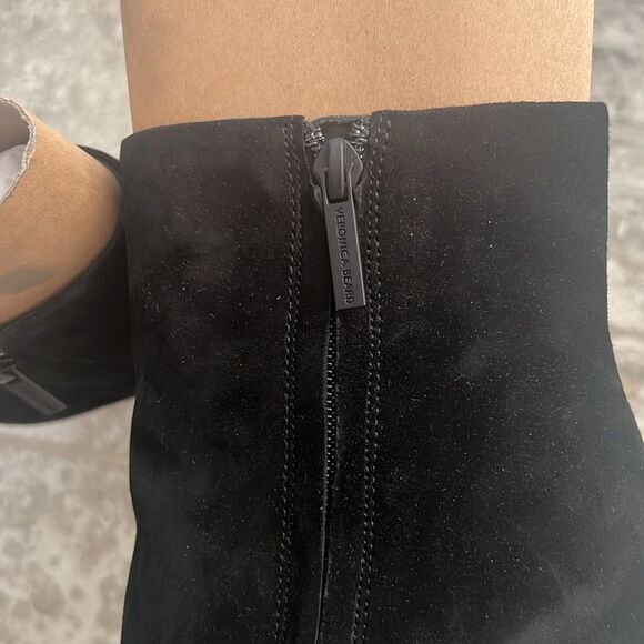 Veronica Beard Dali Suede Platform Ankle Boots, Black, New, Size 9 - Picture 11 of 16